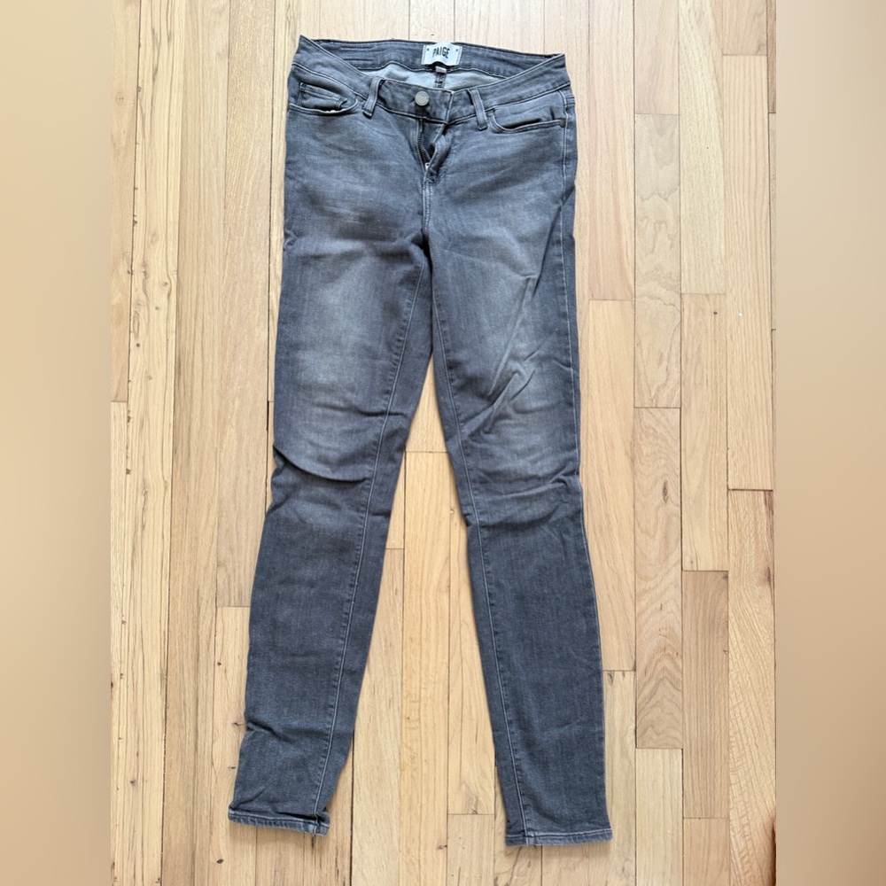 PAIGE Charcoal Skinny Jeans